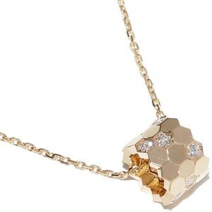 Chaumet K18YG Diamond Be My Love Honeycomb Necklace
